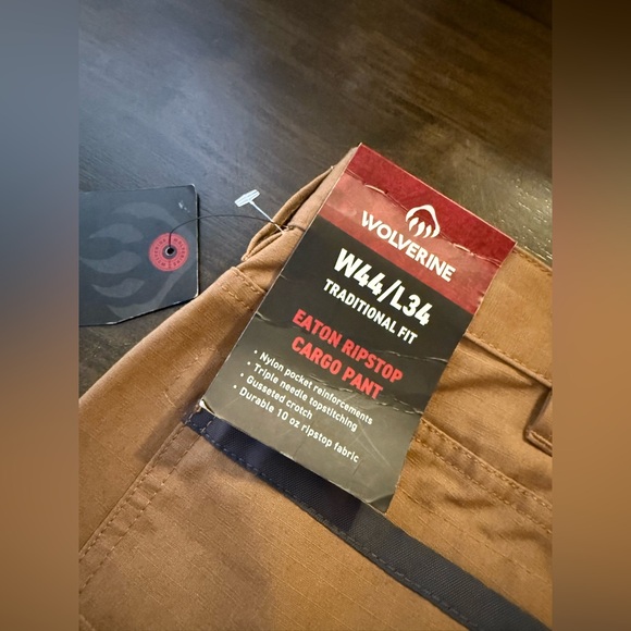 Wolverine Men’s Traditional Fit Cargo Work Pants, Khaki, 44/34 - Picture 4 of 8